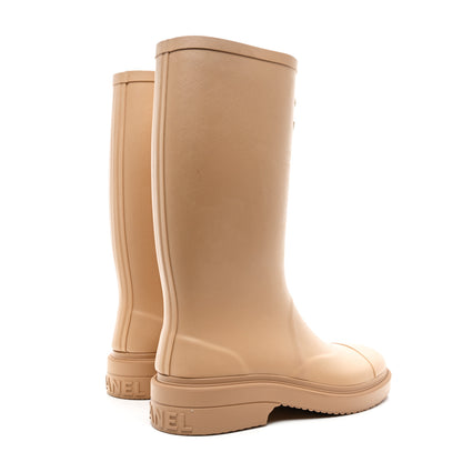 Chanel Caoutchouk CC High Boots 37 Beige 4 of 8