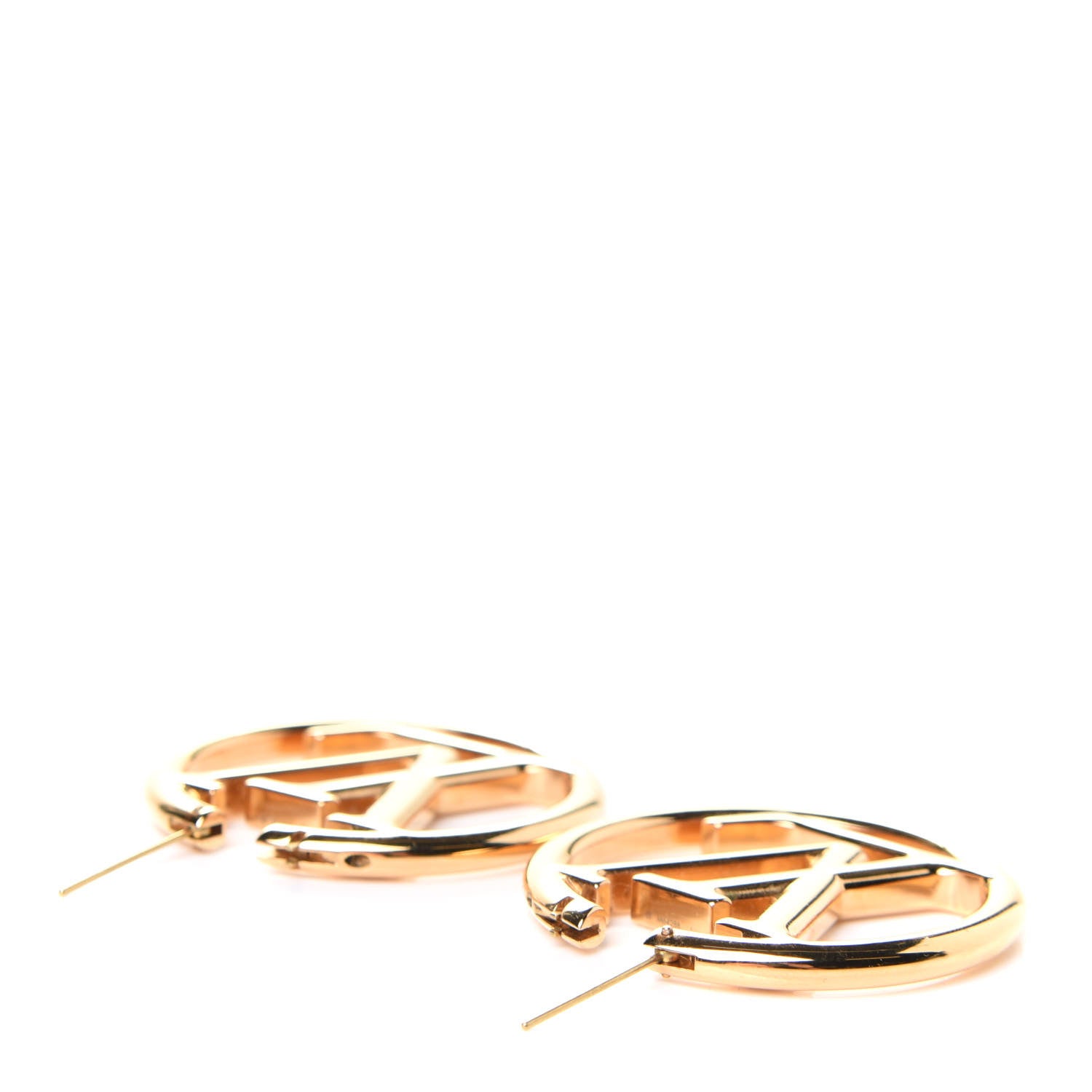 Louis Vuitton Metal Louise Hoop Earrings Gold 3 of 4