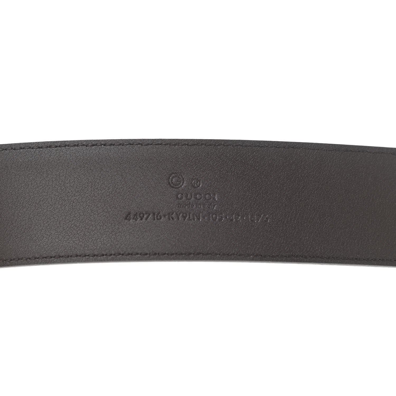 Gucci Monogram Dollar Calfskin 40mm Belt 105 42 Beige Ebony Testa di Moro 3 of 5