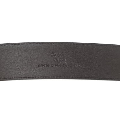 Gucci Monogram Dollar Calfskin 40mm Belt 105 42 Beige Ebony Testa di Moro 3 of 5