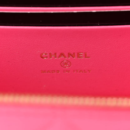 Chanel Lambskin Enamel Quilted Small Coco Hearts Vanity Case With Chain Pink 6 of 10