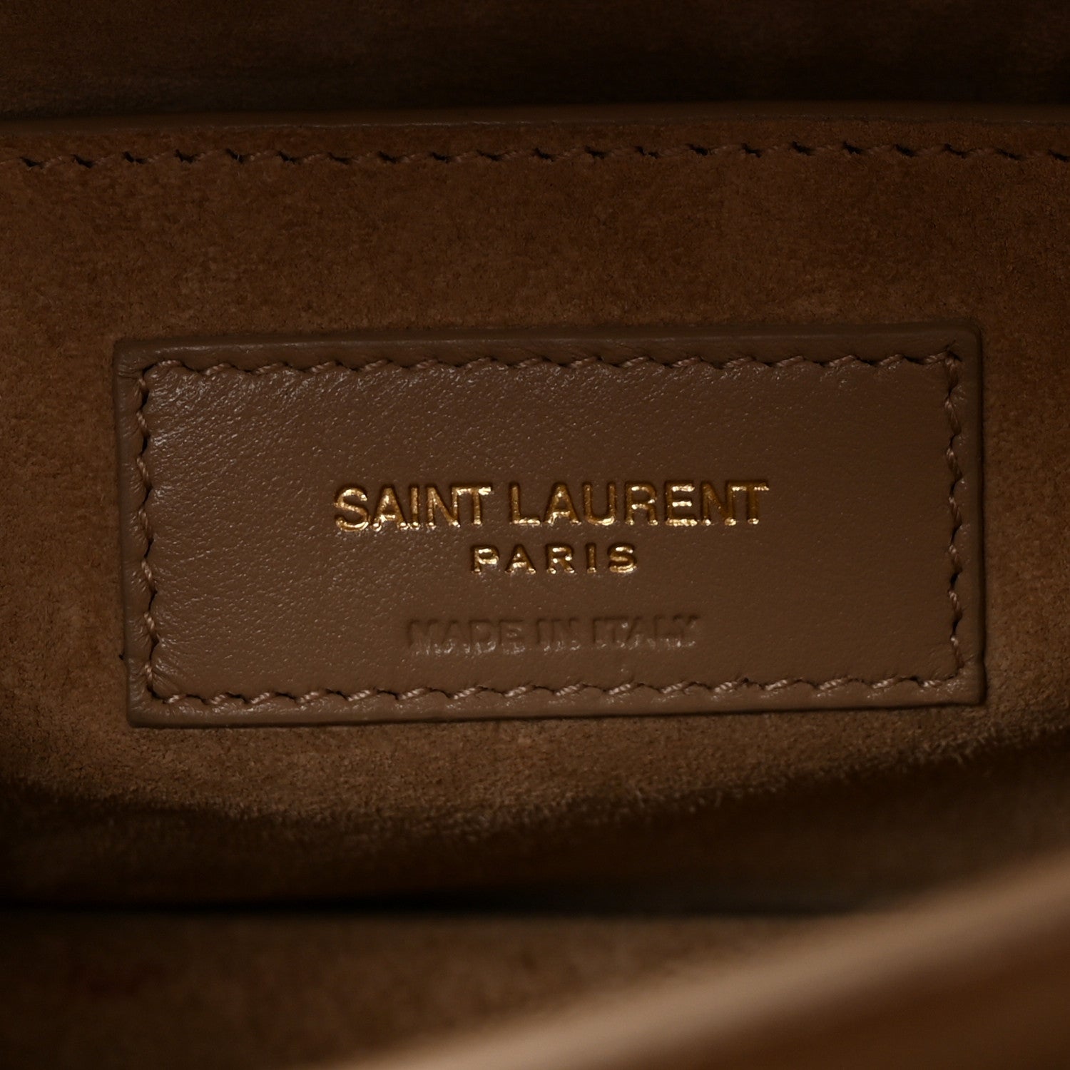 Saint Laurent Calfskin Medium Monogram Sunset Dark Beige 6 of 9