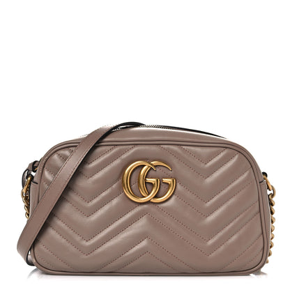 Gucci Calfskin Matelasse Small GG Marmont Chain Shoulder Bag Porcelain Rose 1 of 16