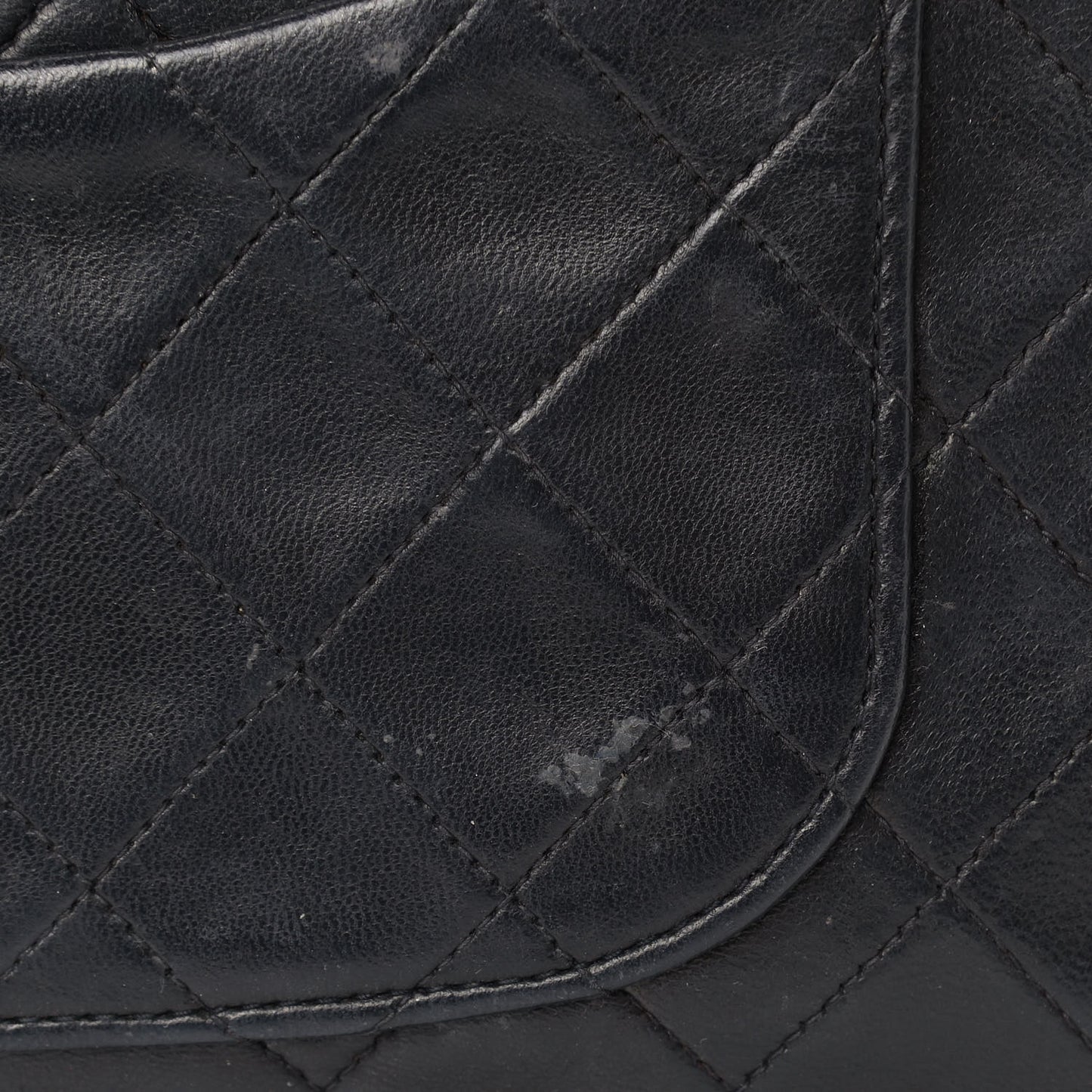Lambskin Quilted Medium Double Flap Black
