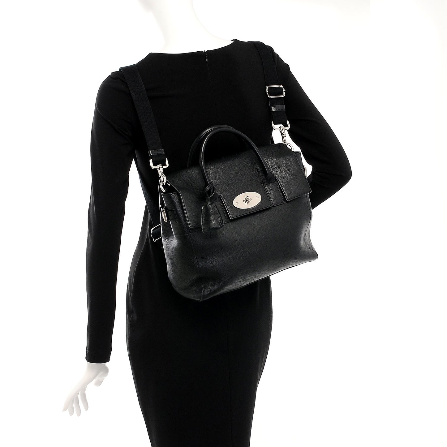 Natural Leather Cara Delevingne Convertible Satchel Black