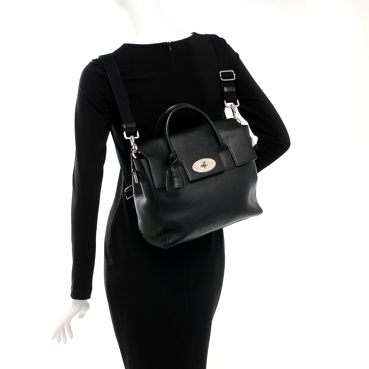 Mulberry Natural Leather Cara Delevingne Convertible Satchel Black 2 of 13