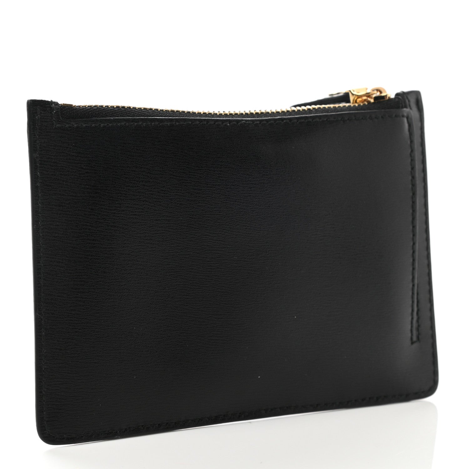 Salvatore Ferragamo Pebbled Calfskin Gancini Zip Card Holder Black 3 of 6