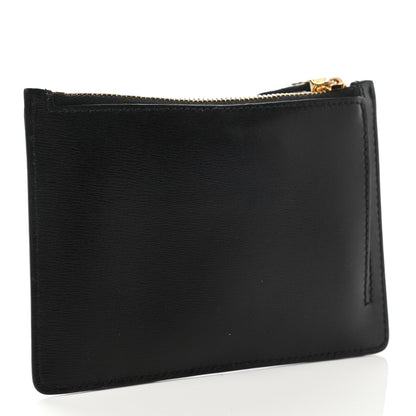 Salvatore Ferragamo Pebbled Calfskin Gancini Zip Card Holder Black 3 of 6
