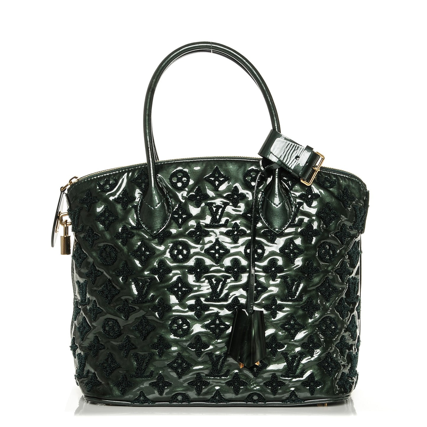 Patent Lambskin Fascination Lockit Vert Fonce