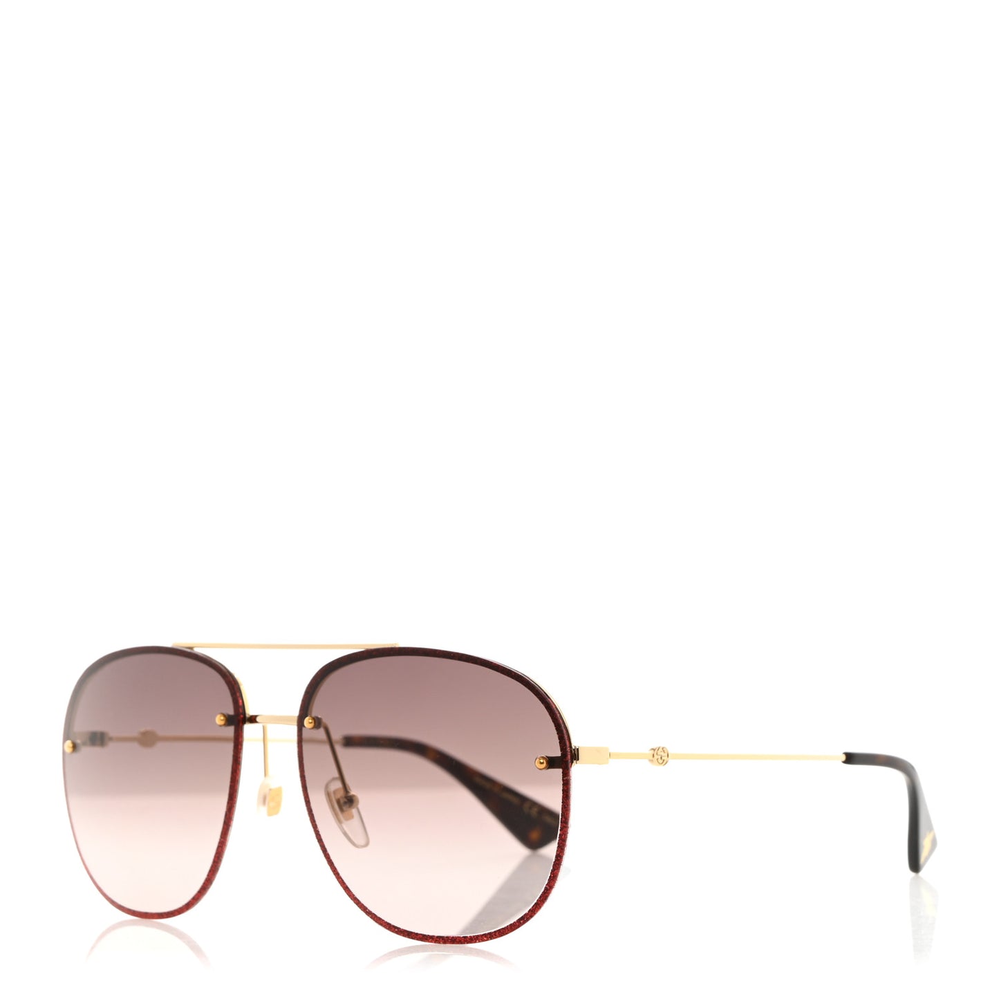 Aviator Glitter Sunglasses GG0227S Red