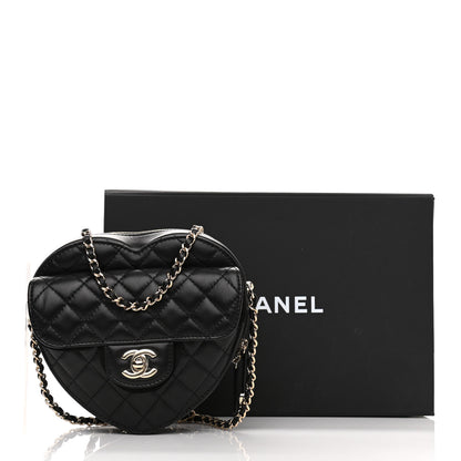 Chanel Lambskin Quilted CC In Love Heart Bag Black 11 of 11