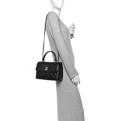 Chanel Lambskin Quilted Small Trendy CC Dual Handle Flap Bag Black 2 of 11