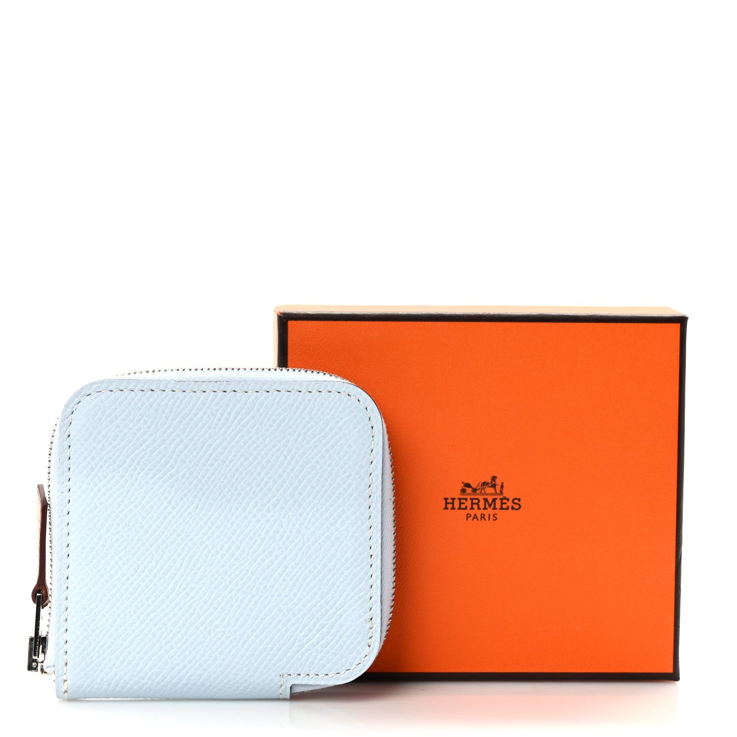 Hermes Epsom Silk'In Coin Purse Bleu Brume 9 of 9