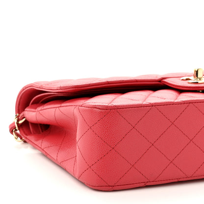 Chanel Caviar Quilted Medium Double Flap Dark Pink 9 of 10
