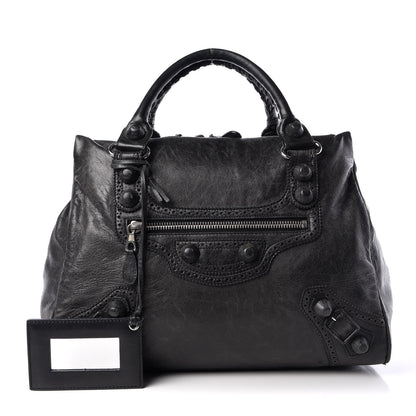 Balenciaga Agneau Giant Brogues Hardware Mid Day Black 1 of 18