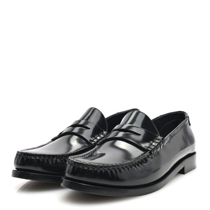 Saint Laurent Patent Calfskin Penny Loafers 39 Black 3 of 8
