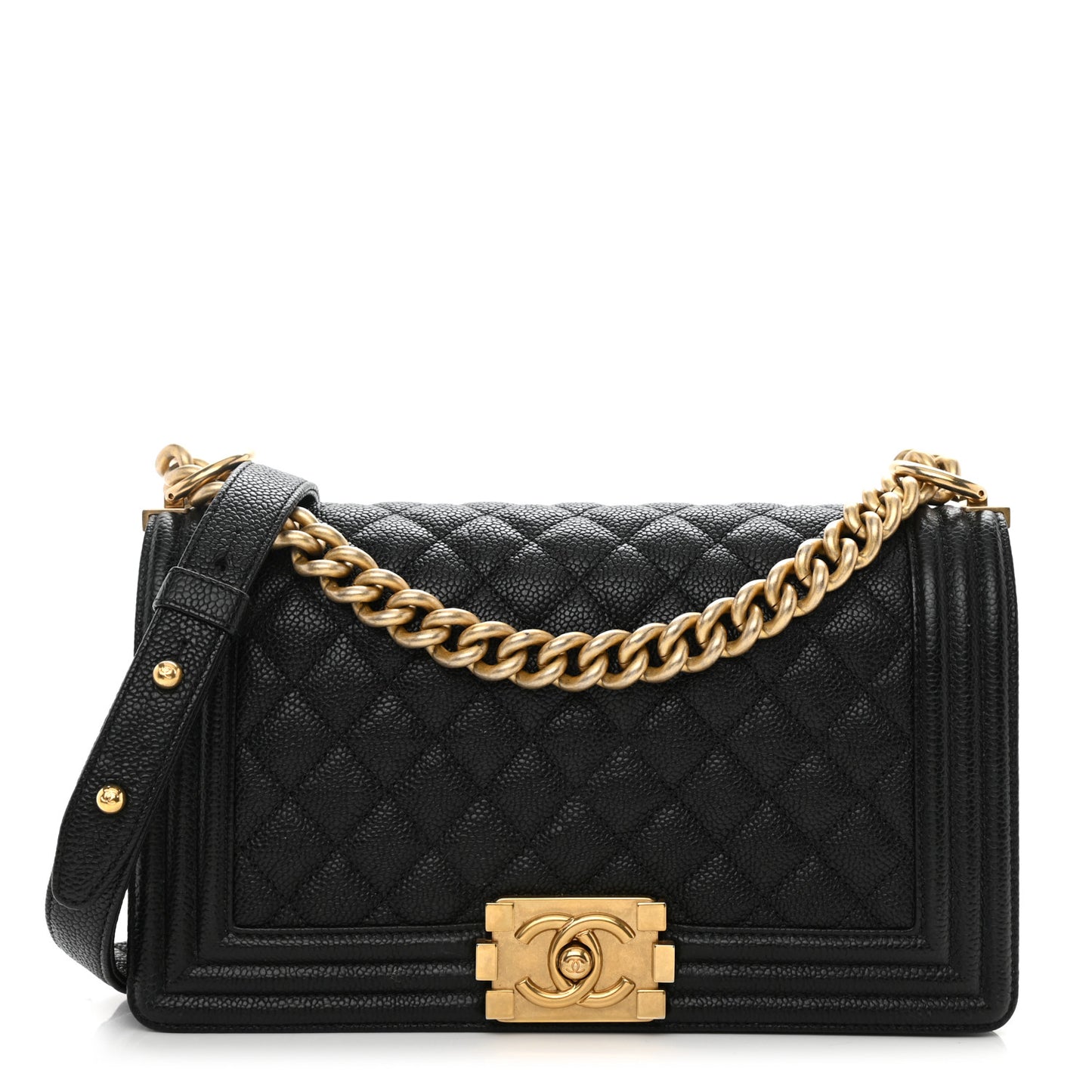 Caviar Quilted Medium Boy Flap Black