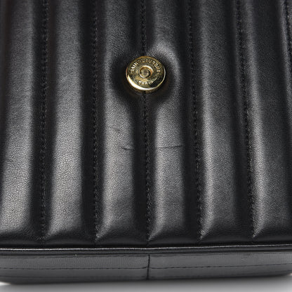 Saint Laurent Lambskin Matelasse Monogram Medium Vicky Chain Bag Black 12 of 14