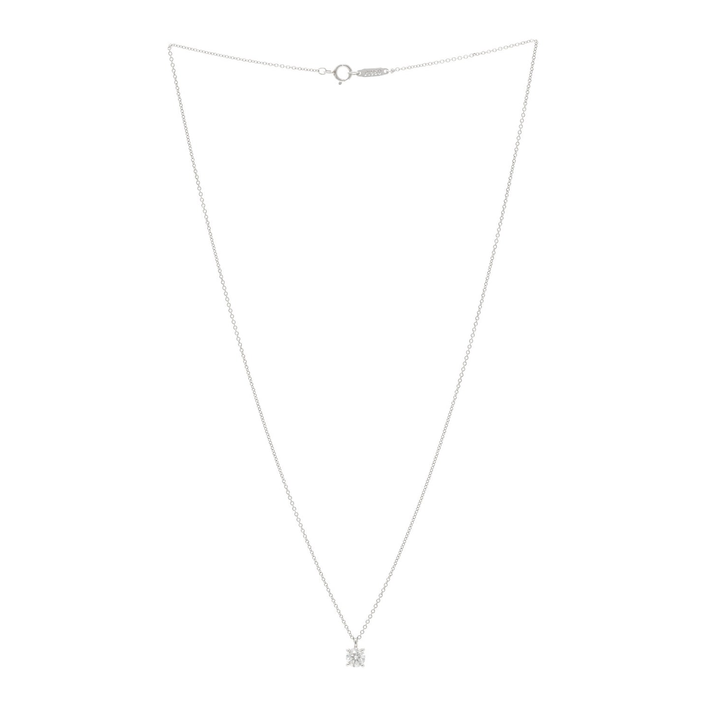 Platinum Diamond .52ct Solitaire Pendant Necklace
