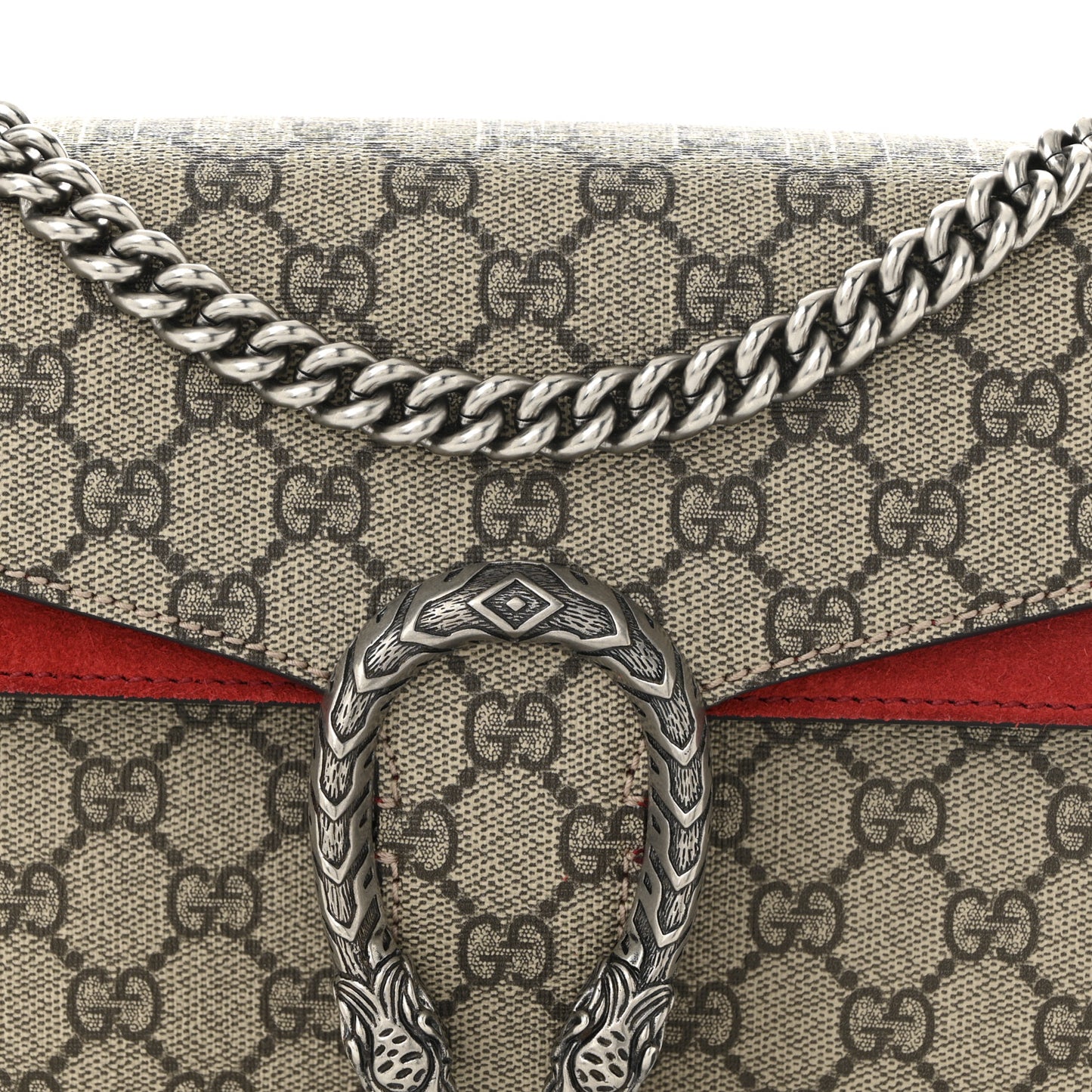 GG Supreme Monogram Small Dionysus Shoulder Bag Red