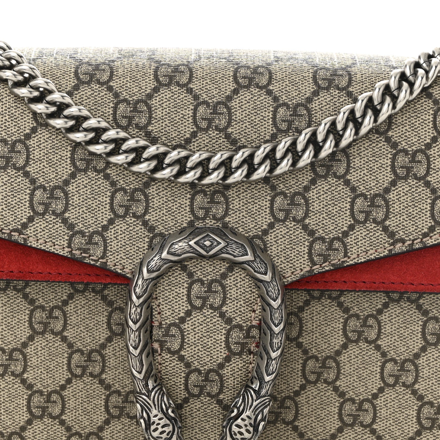 Gucci GG Supreme Monogram Small Dionysus Shoulder Bag Red 9 of 11