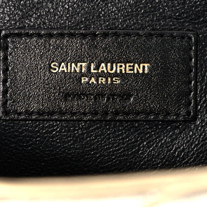 Saint Laurent Metallic Lambskin Quilted Sade Puffer Envelope Clutch Platino 6 of 13