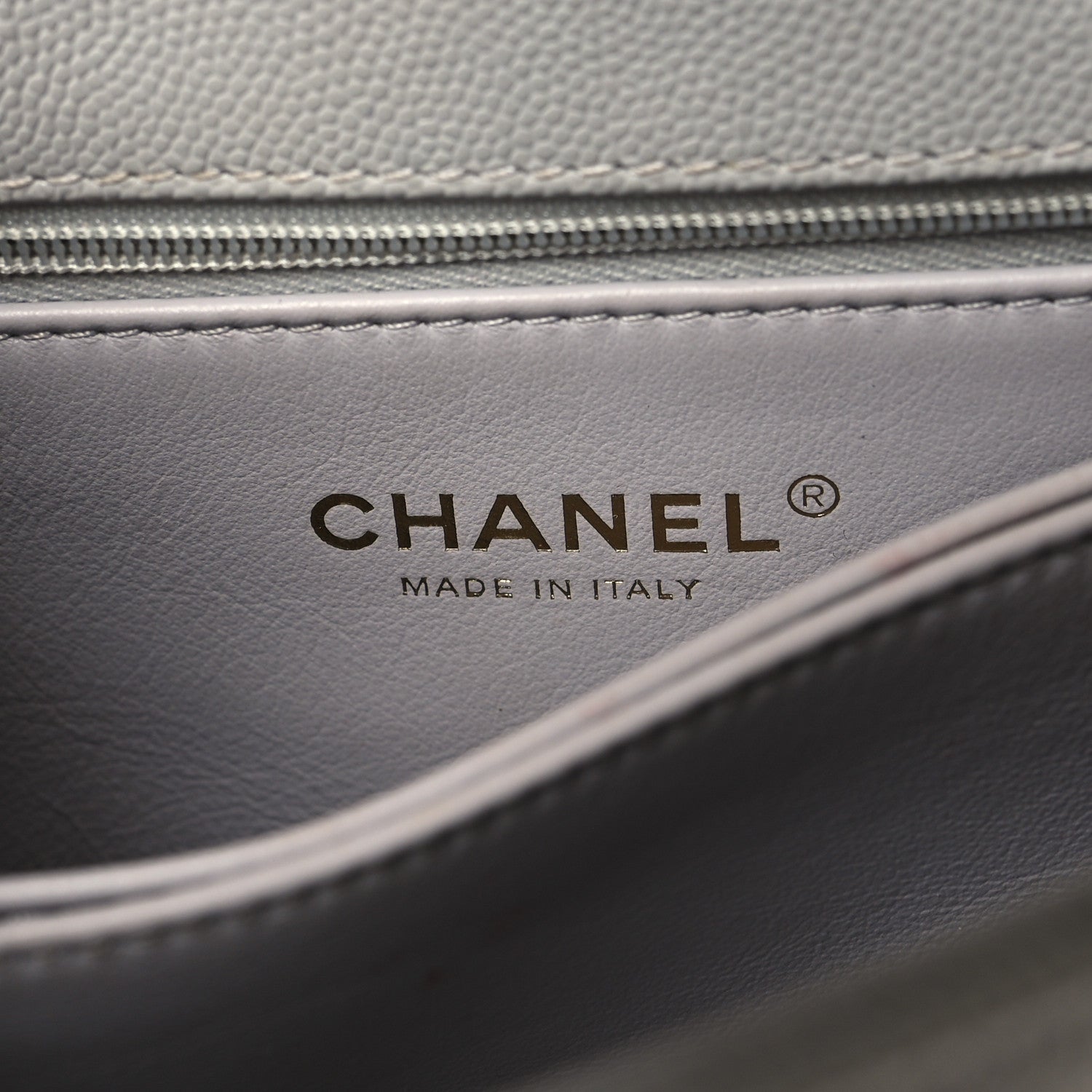 Chanel Caviar Quilted Mini Coco Handle Flap Light Grey 6 of 14
