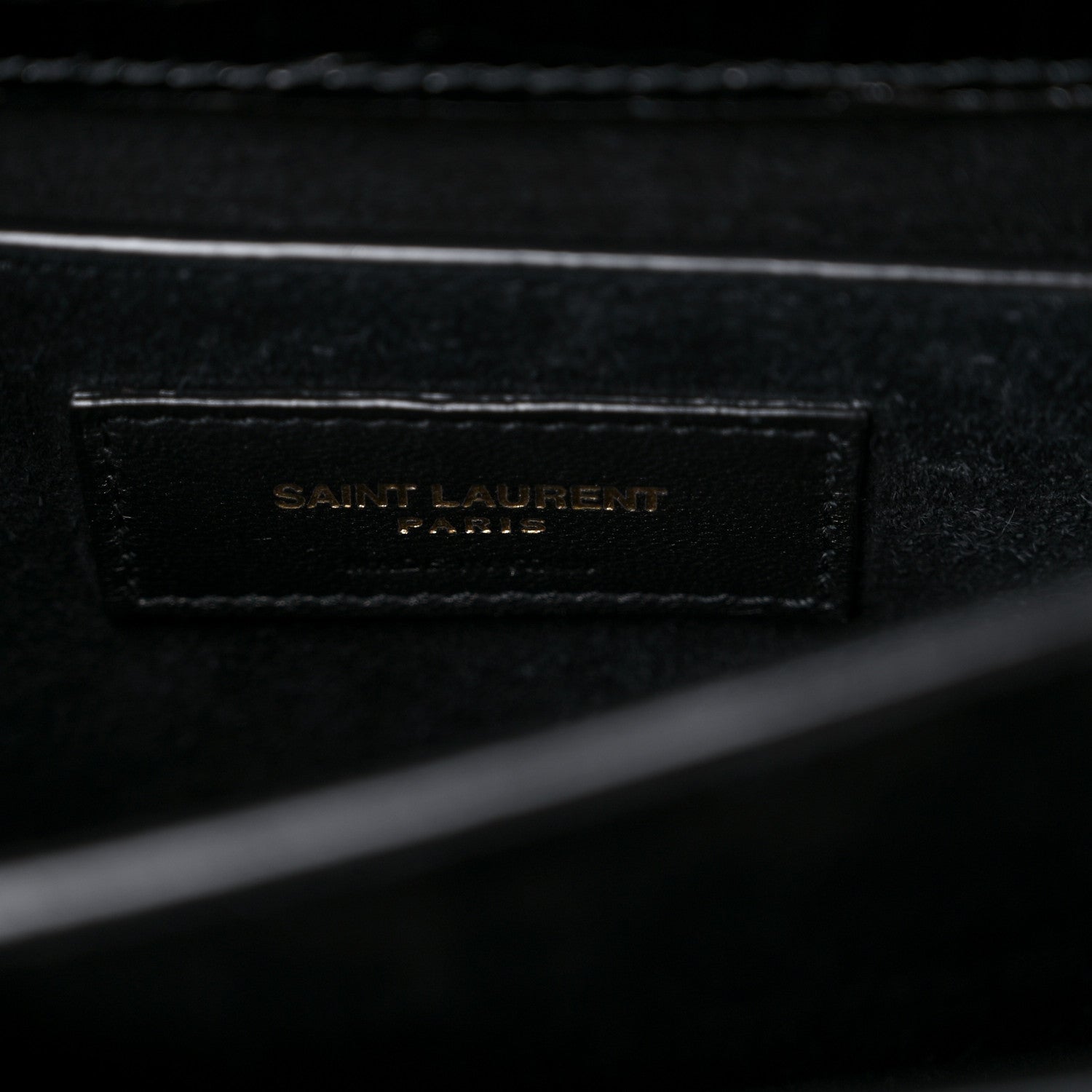 Saint Laurent Calfskin Crocodile Embossed Medium Monogram Sunset Black 7 of 9
