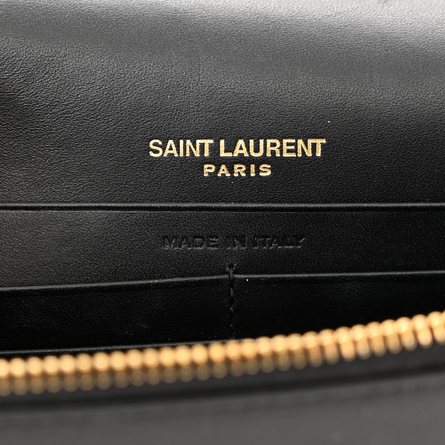 Smooth Calfskin Classic Monogram Kate Tassel Chain Wallet Black