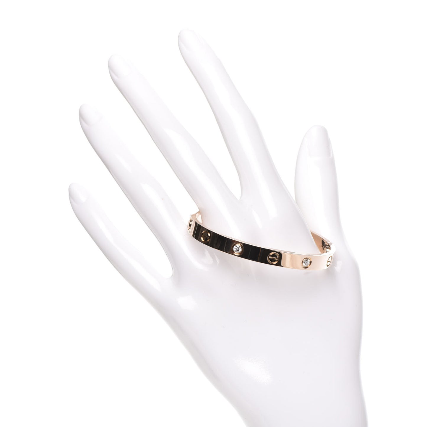 18K Pink Gold 4 Diamond LOVE Bracelet 16