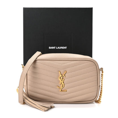 Saint Laurent Grain De Poudre Matelasse Monogram Mini Lou Camera Bag Dark Beige 11 of 11