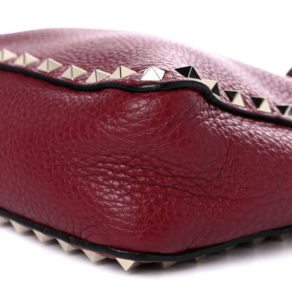 Valentino Garavani Pebbled Calfskin Mini Rockstud Flip-Lock Messenger Bag Rubino 8 of 13