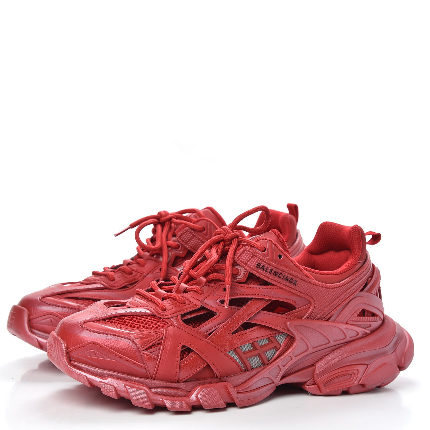 Balenciaga Rubber Mesh Pearlescent Mens Track.2 Open Sneakers 41 Red 3 of 8