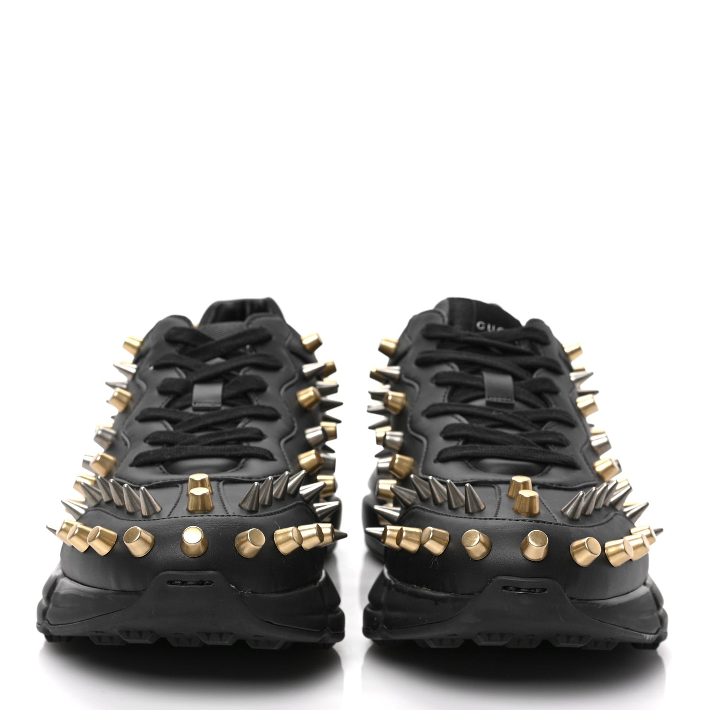Demetra Spike Studded Mens Rhyton Sneakers 9.5 Black