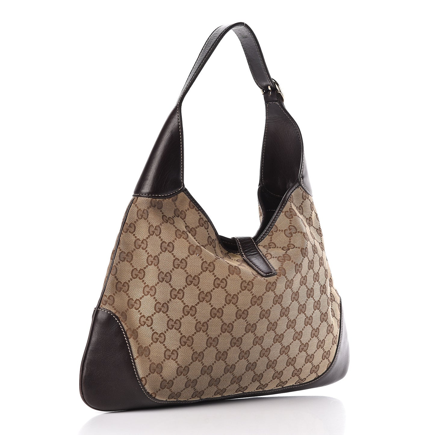Monogram Web Jackie O Bouvier Hobo Dark Brown
