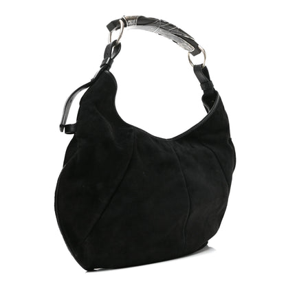 Saint Laurent Suede Buffalo Horn Mombasa Hobo Black 3 of 10