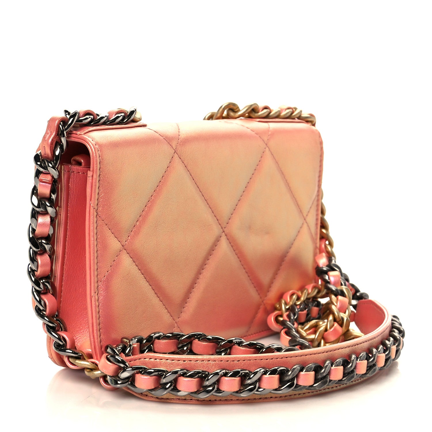 Chanel Iridescent Calfskin Quilted Chanel 19 Wallet On Chain WOC