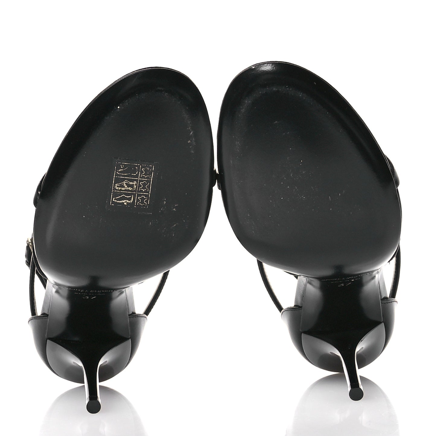 Calfskin Cassandra 100 Ankle Strap Sandals 37 Black