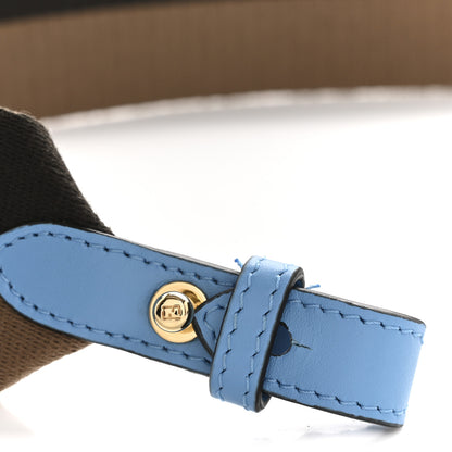 Fendi Jacquard Ribbon Vitello King Mini Flat Baguette Strap You Moro Sand Blue 5 of 6