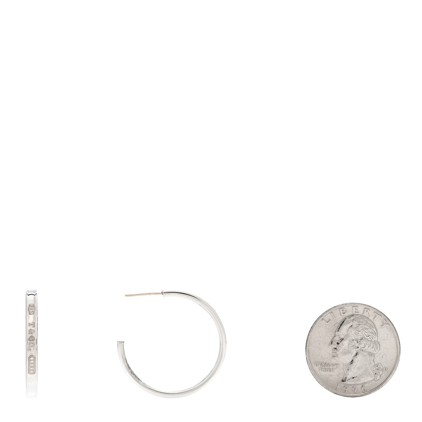 Sterling Silver Medium Narrow 1837 Hoop Earrings