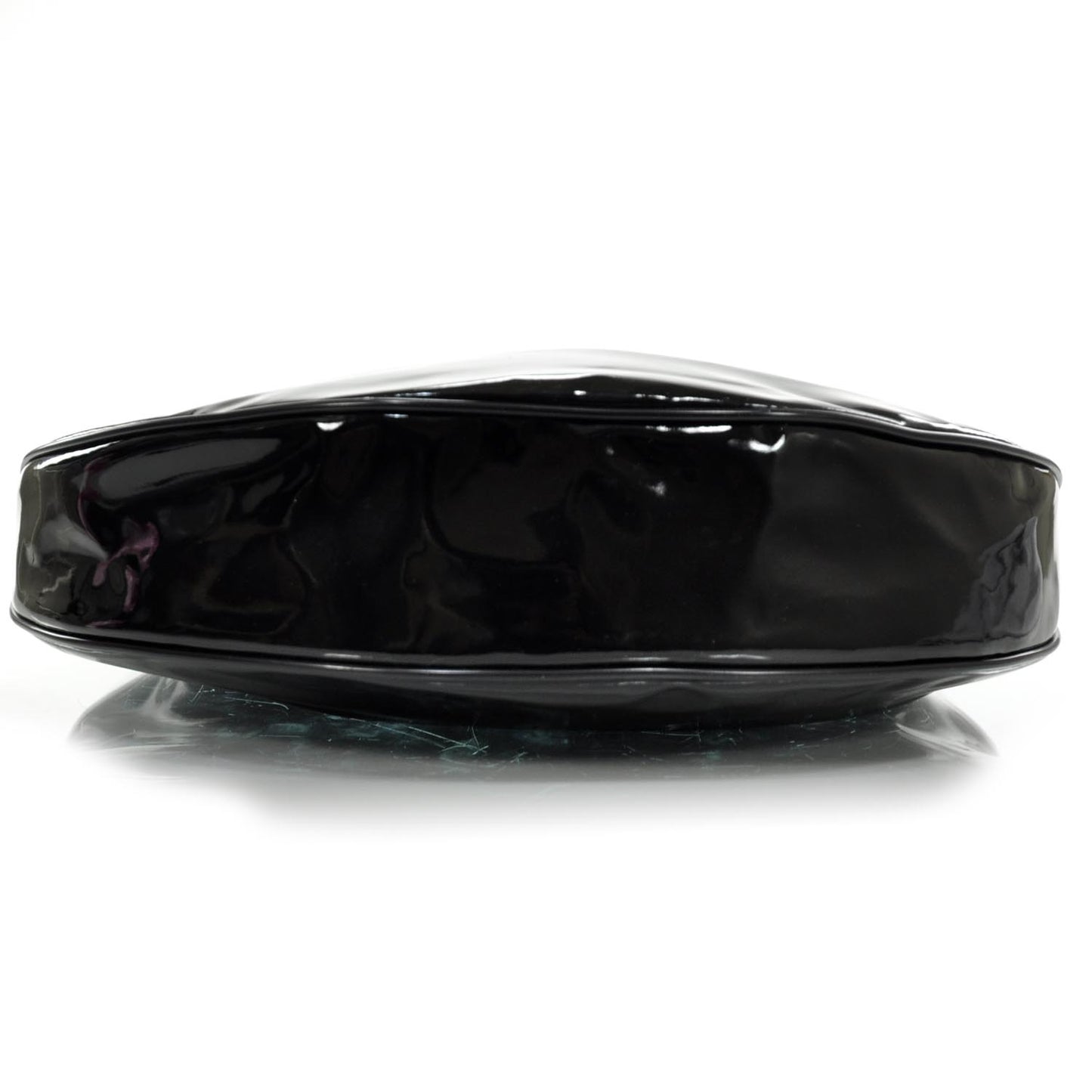 Patent Half Moon Hobo Black