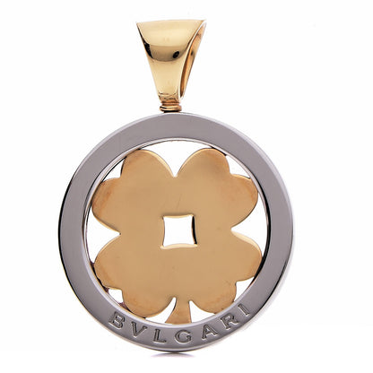 Bulgari 18K Yellow Gold Stainless Steel Tondo Clover Pendant 1 of 3