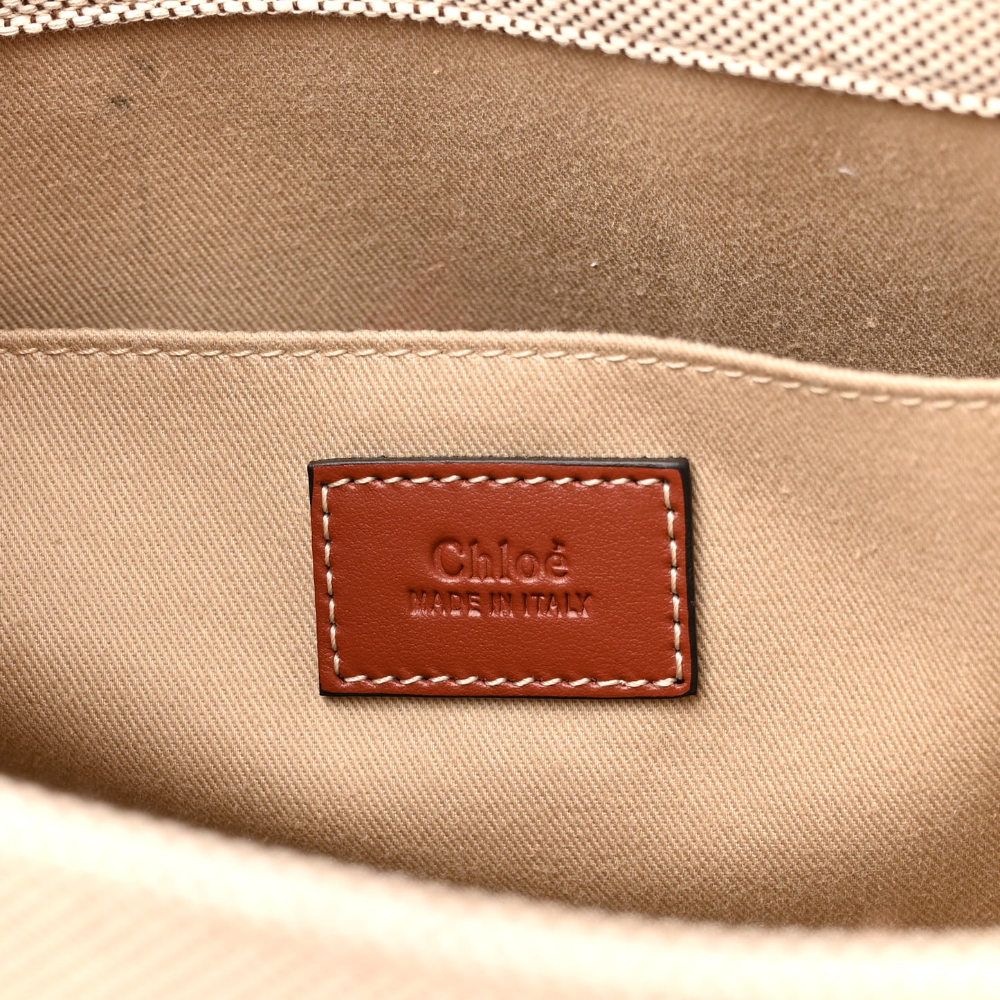 Cotton Calfskin Medium Woody Ribbon Tote White Brown