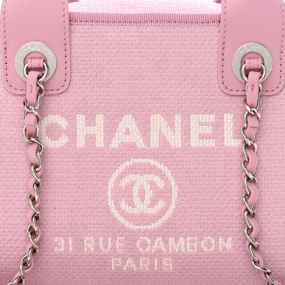 Chanel Canvas Deauville Small Bowling Bag Pink 8 of 10