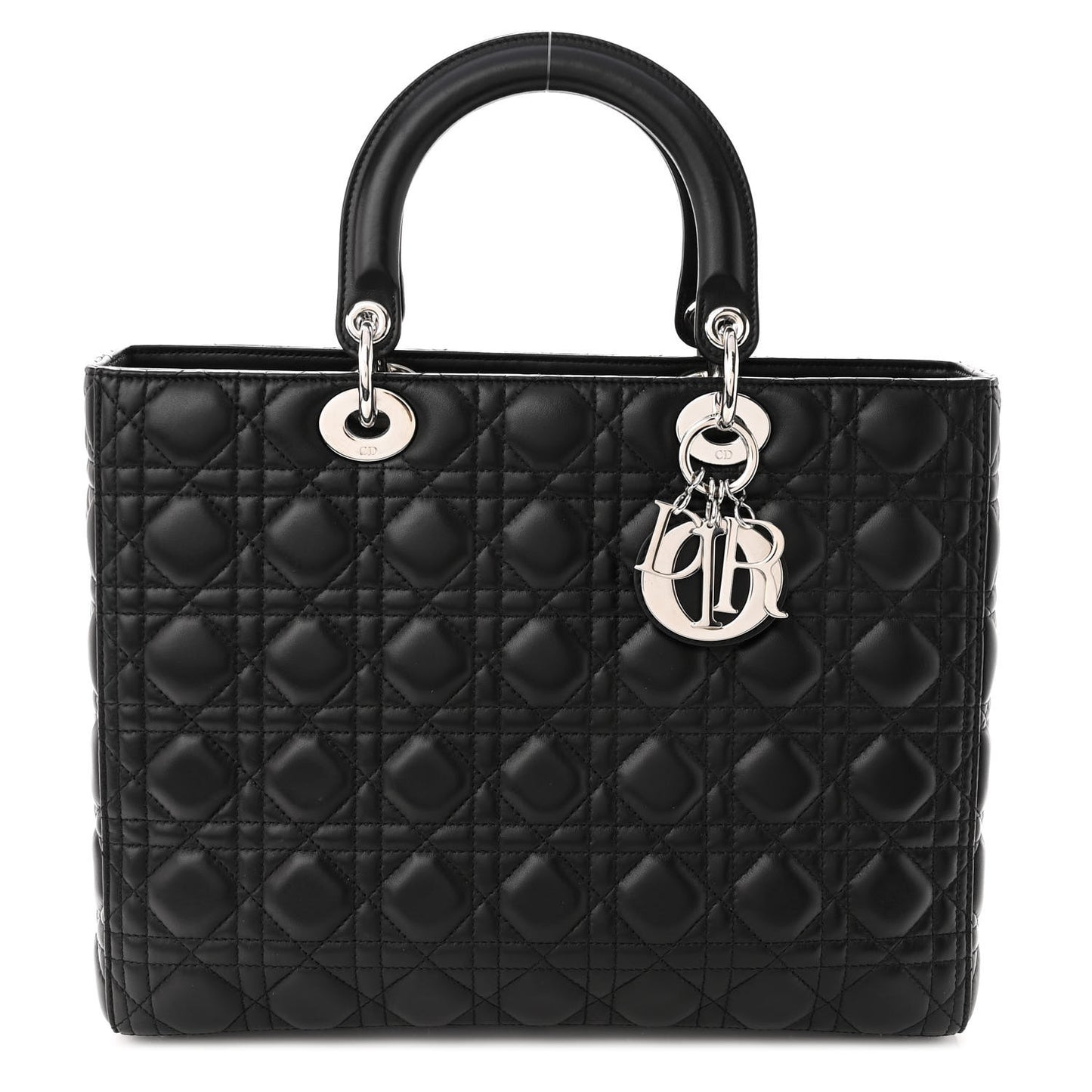 Lambskin Cannage Large Lady Dior Black