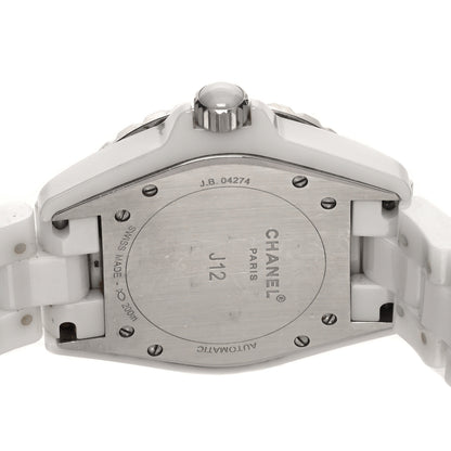 Chanel Stainless Steel Ceramic Diamond 38mm J12 Automatic Watch White 4 of 4