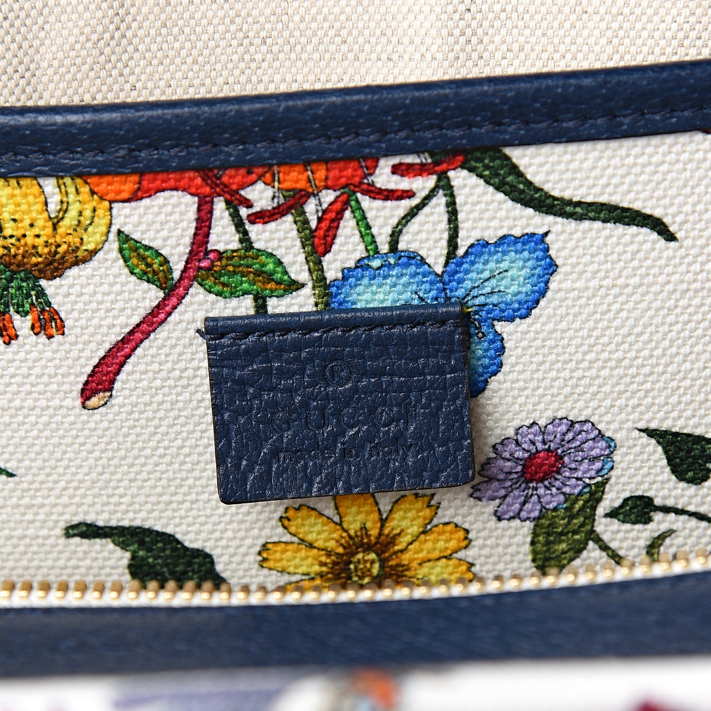 Canvas Medium Flora Tote White Multicolor Blue Agata