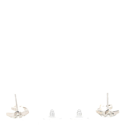 Chanel Crystal Pearl CC Star Drop Earrings Silver 3 of 4