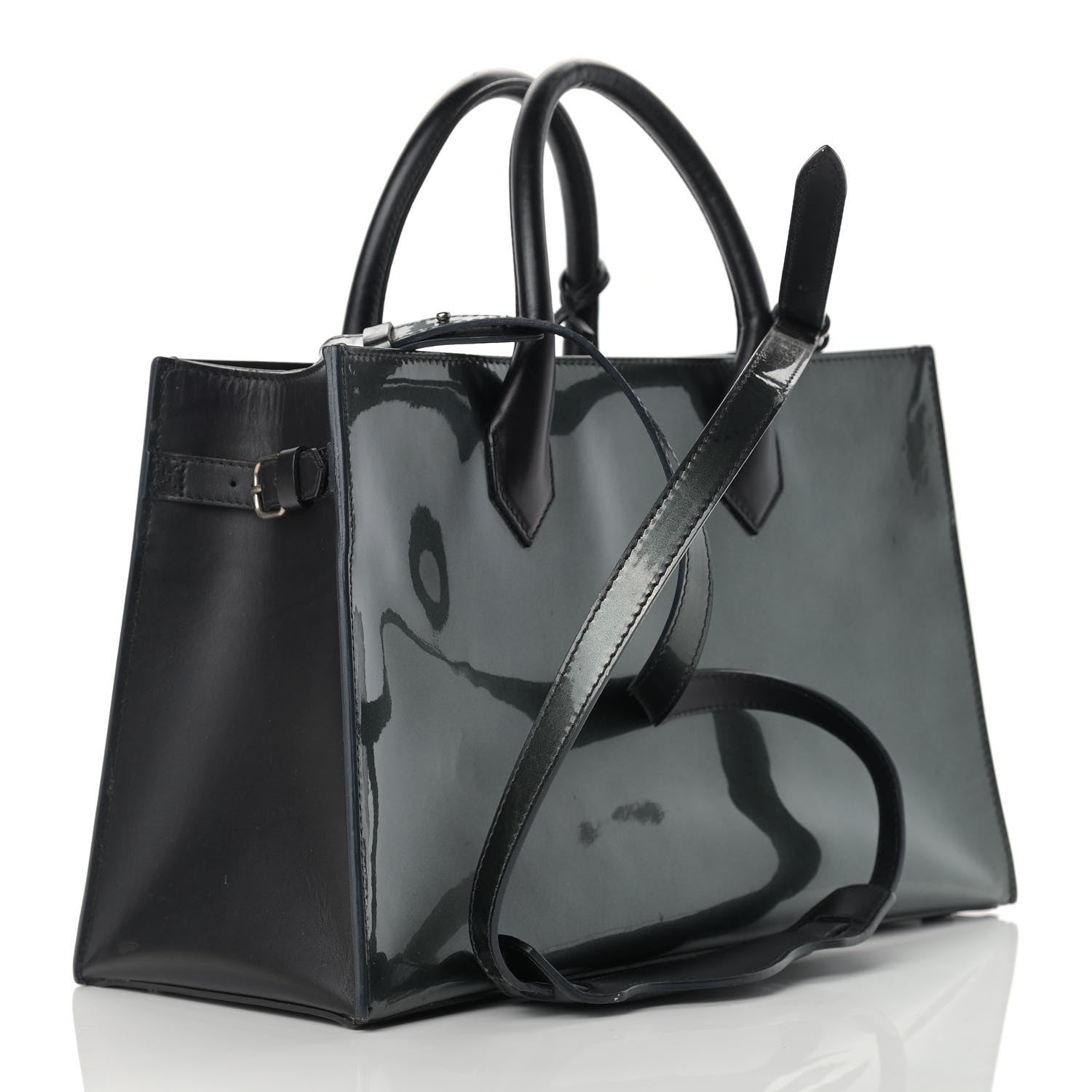 Balenciaga Patent Padlock Work XS Chartreux 2 of 16