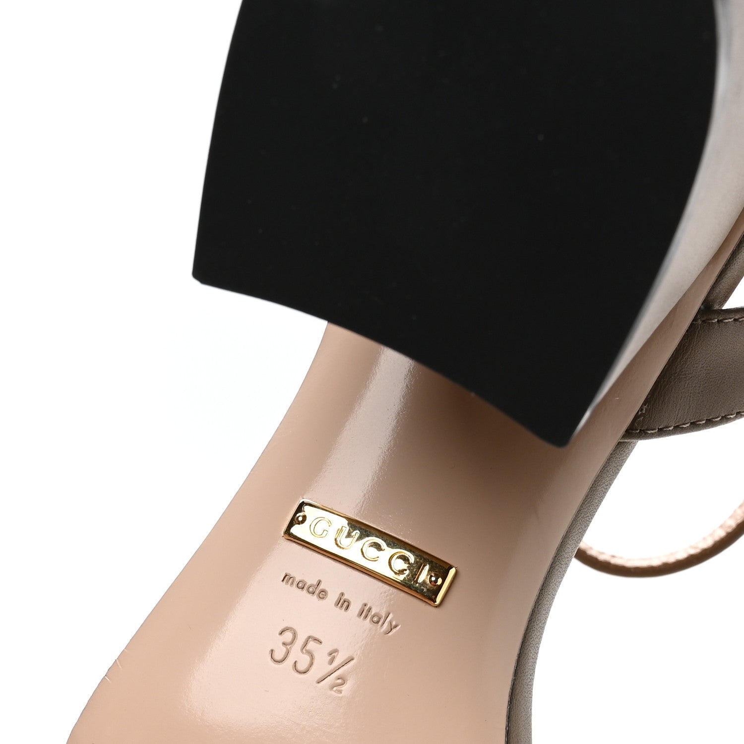 Gucci Lifford Calfskin GG Marmont Ankle Wrap 75mm Sandals 35.5 Mud 7 of 8
